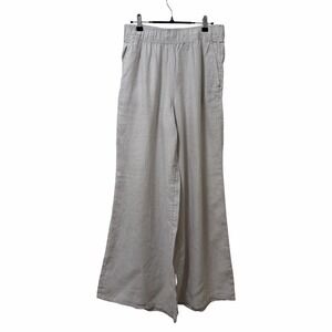 Singrid Olsen Womens Linen Wide Leg Pull On Pants Size M Beach Vacay Coastal